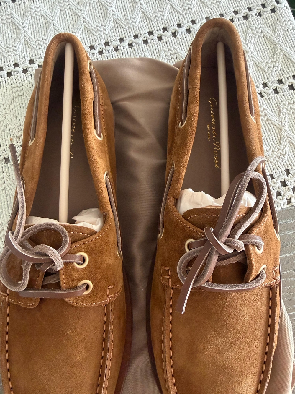 Gianvito Rossi Brown Suede Boat Shoes - Picture 3 of 5
